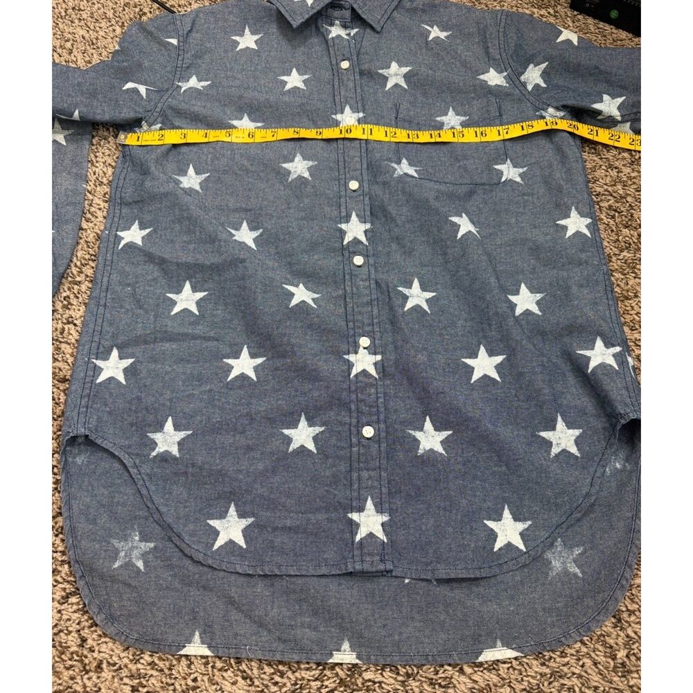 Denim & Supply Ralph Lauren Womens Button Up Chambray Top M Star Print Western - Picture 7 of 8